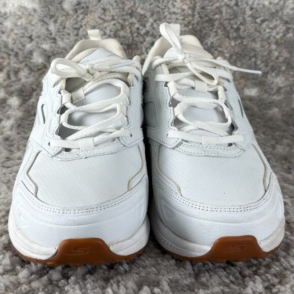 Skechers Size 10 Go Run Consistent Leather Sneakers White Lace Up Shoes 128274W - Picture 2 of 10